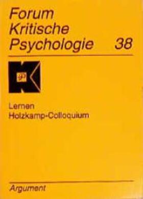 Holzkamp |  Lernen - Holzkamp-Colloquium | Buch |  Sack Fachmedien