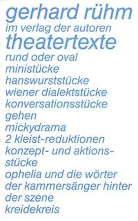 Rühm |  Theatertexte | Buch |  Sack Fachmedien