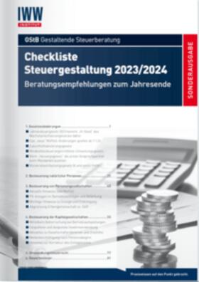 Kreft / Böttcher / IWW Institut für Wissen in der Wirtschaft GmbH | Checkliste Steuergestaltung 2023/2024 | Buch | 978-3-89212-070-4 | sack.de