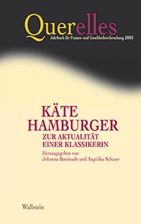 Bossinade / Schaser |  Käte Hamburger | Buch |  Sack Fachmedien