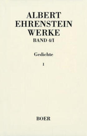 Ehrenstein / Mittelmann |  Werke IV: Gedichte | Buch |  Sack Fachmedien
