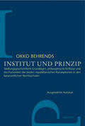 Avenarius / Behrends / Meyer-Pritzl |  Institut und Prinzip | Buch |  Sack Fachmedien