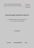 Hosser |  Braunschweiger Brandschutz-Tage '93: 5. Fachseminar Brandschutz - Forschung und Praxis | Buch |  Sack Fachmedien