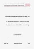 Hosser |  Braunschweiger Brandschutz-Tage ´03: 10. Fachseminar Brandschutz - Forschung und Praxis | Buch |  Sack Fachmedien