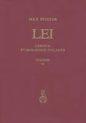Pfister |  Lessico Etimologico Italiano. Band 6 (VI) | Buch |  Sack Fachmedien