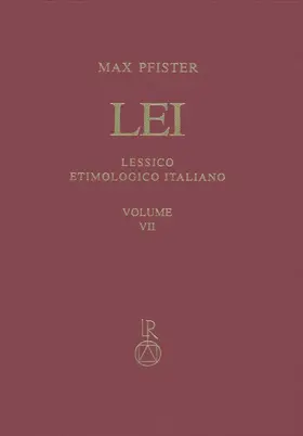 Pfister |  Lessico Etimologico Italiano. Band 7 (VII) | Buch |  Sack Fachmedien