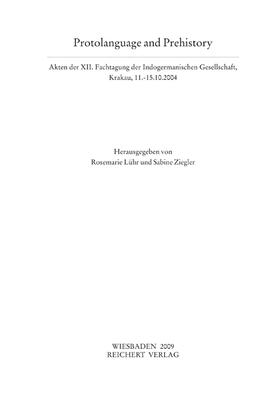 Lühr / Ziegler |  Protolanguage and Prehistory | Buch |  Sack Fachmedien