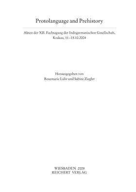 Lühr / Ziegler |  Protolanguage and Prehistory | Buch |  Sack Fachmedien