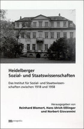 Blomert / Eãlinger / Giovannini |  Heidelberger Sozial- und Staatswissenschaften | Buch |  Sack Fachmedien