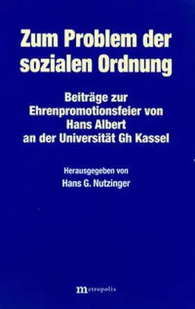Nutzinger |  Zum Problem der sozialen Ordnung | Buch |  Sack Fachmedien