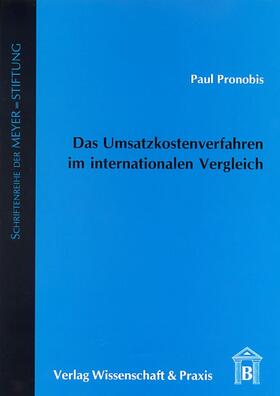 Pronobis | Das Umsatzkostenverfahren im internationalen Vergleich. | Buch | 978-3-89673-425-9 | sack.de