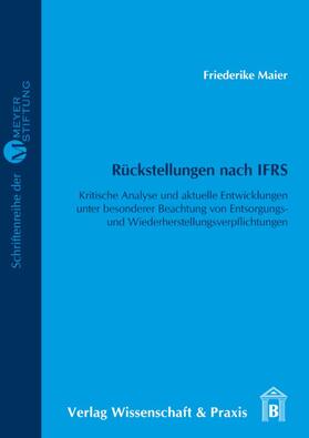 Maier | Rückstellungen nach IFRS. | Buch | 978-3-89673-515-7 | sack.de