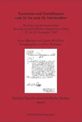 Wiesinger |  Textsorten und Textallianzen vom 16. bis zum 18. Jahrhundert | Buch |  Sack Fachmedien
