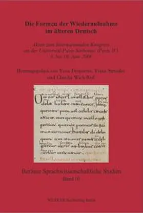 Desportes / Simmler / Wich-Reif |  Die Formen der Wiederaufnahme im älteren Deutsch | Buch |  Sack Fachmedien