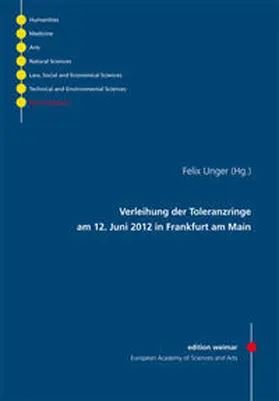 Unger |  Verleihung der Toleranzringe am 12. Juni 2012 in Frankfurt am Main | Buch |  Sack Fachmedien
