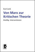 Lenk |  Von Marx zur Kritischen Theorie | Buch |  Sack Fachmedien