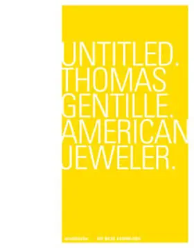 DiNoto / Dittlmann / Jank |  Untitled. Thomas Gentille. American Jeweler. | Buch |  Sack Fachmedien