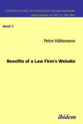 Hüttemann / Jasny |  Benefits of a law firm's website. | Buch |  Sack Fachmedien