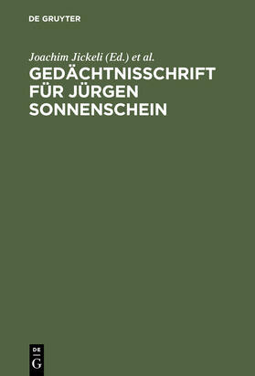 Jickeli / Reuter / Kreutz | Gedächtnisschrift für Jürgen Sonnenschein | Buch | 978-3-89949-009-1 | sack.de