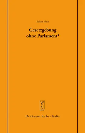 Klein |  Gesetzgebung ohne Parlament? | Buch |  Sack Fachmedien