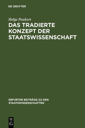 Peukert | Das tradierte Konzept der Staatswissenschaft | Buch | 978-3-89949-217-0 | sack.de