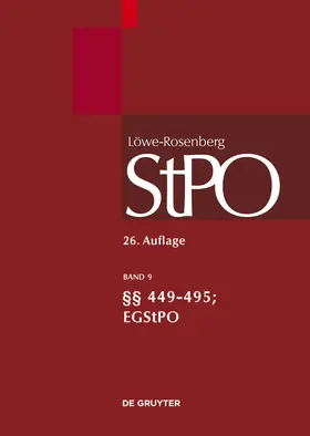 Hilger / Graalmann-Scheerer / Erb |  §§ 449-495; EGStPO | Buch |  Sack Fachmedien