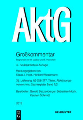 Bezzenberger / Schmidt | §§ 258-277; Titelei; Abkürzungsverzeichnis; Register Band 7/2 | Buch | sack.de