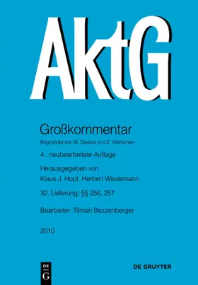 Bezzenberger / Hopt / Wiedemann |  Aktiengesetz: AktG. Großkommentar | eBook | Sack Fachmedien