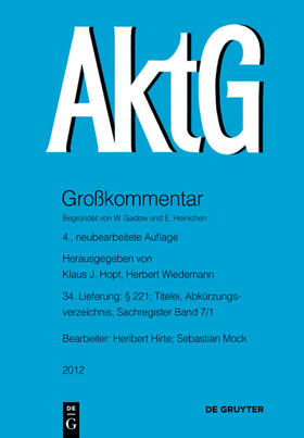 Hirte | § 221; Titelei, Abkürzungsverzeichnis, Sachregister Band 7/1 | E-Book | sack.de