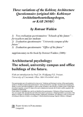 Walden |  Three variations of the Koblenz Architecture Questionnaire (original title: Koblenzer Architekturbeurteilungsbogen, or KAB 2010)© | eBook | Sack Fachmedien