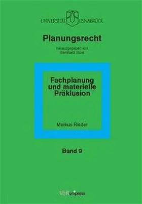 Rieder |  Fachplanung und materielle Präklusion | Buch |  Sack Fachmedien