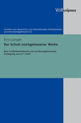 Langer |  Der Schutz nachgelassener Werke | Buch |  Sack Fachmedien