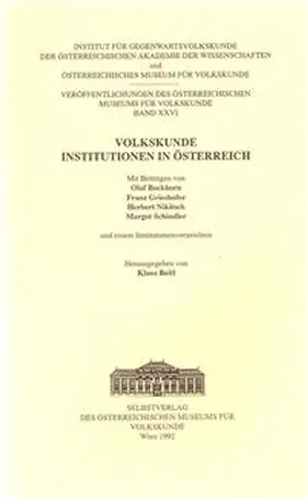 Beitl |  Volkskunde - Institutionen in Österreich | Buch |  Sack Fachmedien