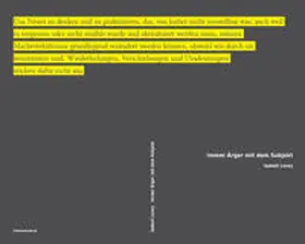 Lorey |  Immer Ärger mit dem Subjekt | Buch |  Sack Fachmedien