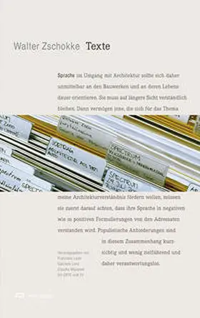 Lenz / Mazanek / Leeb |  Walter Zschokke. Texte | Buch |  Sack Fachmedien