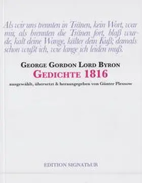 Lord Byron / Plessow |  Lord Byron GEDICHTE 1816 | Buch |  Sack Fachmedien