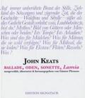 Keats / Plessow |  JOHN KEATS - Ballade, Oden, Sonette, LAMIA | Buch |  Sack Fachmedien