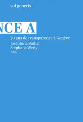 Boillat / Werly |  20 ans de transparence à Genève | Buch |  Sack Fachmedien
