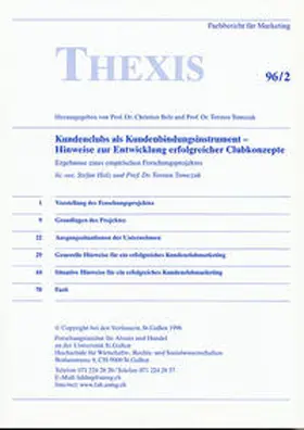 Holz / Tomczak |  Kundenclubs als Kundenbindungsinstrument - Hinweise für die Entwicklung erfolgreicher Clubkonzepte | Buch |  Sack Fachmedien