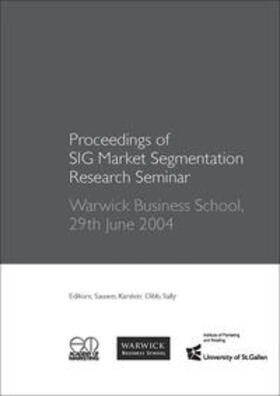 Sausen / Dibb | Proceedings of SIG Market Segmentation Research Seminar | Buch | 978-3-908545-96-5 | sack.de