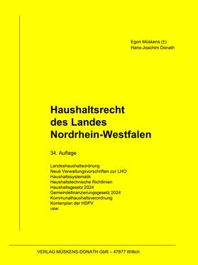 Müskens / Donath | Haushaltsrecht des Landes Nordrhein-Westfalen | Buch | 978-3-910656-00-0 | sack.de