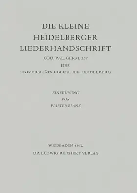  Die kleine Heidelberger Liederhandschrift | Buch |  Sack Fachmedien