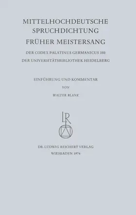  Mittelhochdeutsche Spruchdichtung – Früher Meistersang | Buch |  Sack Fachmedien
