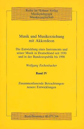 Eschenbacher | Musik und Musikerziehung mit Akkordeon | Buch | 978-3-920468-43-3 | sack.de