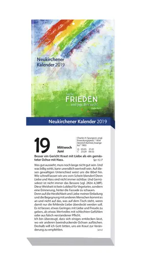 Fricke-Hein / Marschner / Lutz | Neukirchener Kalender 2019 Großdruck-Abreißkalender | Sonstiges | 978-3-920524-35-1 | sack.de