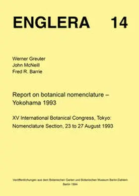 Greuter / McNeill / Barrie |  Report on botanical nomenclature | Buch |  Sack Fachmedien