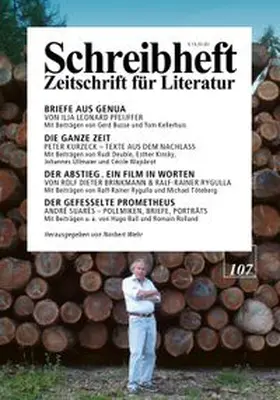 Pfeijffer / Kurzeck / Brinkmann |  SCHREIBHEFT 107: John Clare: Nachtigallen. Gedichte und Briefe / Ilja Leonard Pfeijffer: Briefe aus Genua / DIE GANZE ZEIT - Peter Kurzeck. Texte aus dem Nachlass / DER ABSTIEG. EIN FILM IN WORTEN - Rolf Dieter Brinkmann & Ralf-Rainer Rygulla / DER GEFESSELTE PROMETHEUS - André Suarès. Polemiken, Briefe, Porträts | Buch |  Sack Fachmedien
