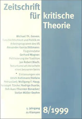 Schweppenhäuser / Bock / Kramer |  Zeitschrift für kritische Theorie / Zeitschrift für kritische Theorie, Heft 8 | Buch |  Sack Fachmedien