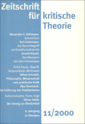 Schweppenhäuser / Bock / Kramer |  Zeitschrift für kritische Theorie / Zeitschrift für kritische Theorie, Heft 11 | Buch |  Sack Fachmedien