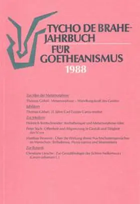 Brettschneider / Thomas / Schad |  Tycho de Brahe-Jahrbuch für Goetheanismus / Tycho de Brahe-Jahrbuch für Goetheanismus | Buch |  Sack Fachmedien